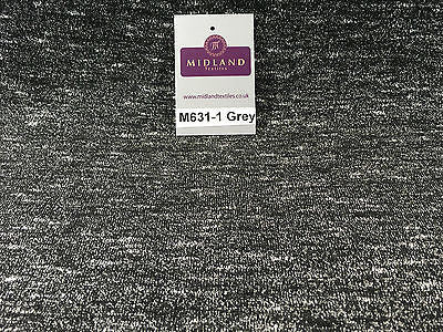 Salt and Pepper one way stretch jersey raw knit dress fabric 58" wide M631 Mtex - Midland Textiles & Fabric