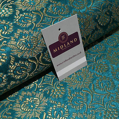 Indian Banarsi Gold Floral Faux Silk Brocade Fabric 44 ' M711 Mtex - Midland Textiles & Fabric