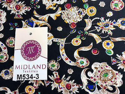 Royal Jewel Printed 100% Cotton Poplin fabric 58' Wide M534 Mtex - Midland Textiles & Fabric