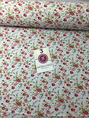 Vinatge Floral poly cotton print dress craft fabric 44' Wide M353 Mtex - Midland Textiles & Fabric