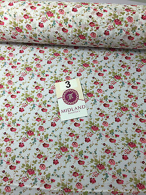 Vinatge Floral poly cotton print dress craft fabric 44" Wide M353 Mtex - Midland Textiles & Fabric
