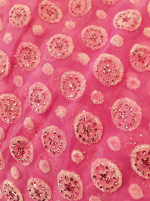 Burnout Chiffon velvet circles and spangle glitter fabric 50' Wide M187 Mtex - Midland Textiles & Fabric