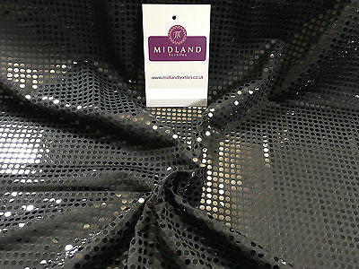 Black Sequin spandex lycra stretch dress dancewear fabric 58" wide M84 Mtex - Midland Textiles & Fabric