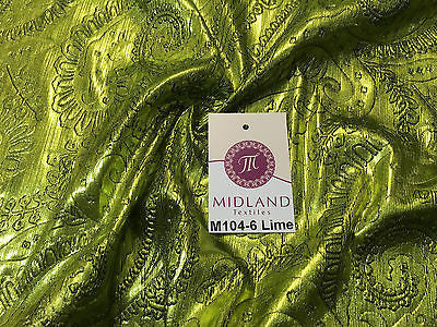 Lame Corduroy Paisley Embossed Foil 1 way stretch Fabric 58' wide M104 Mtex - Midland Textiles & Fabric