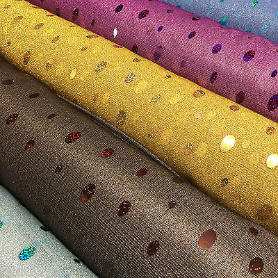 Oval holographic contrasting sequins Knit Fancy dress fabric 58' M151 Mtex - Midland Textiles & Fabric
