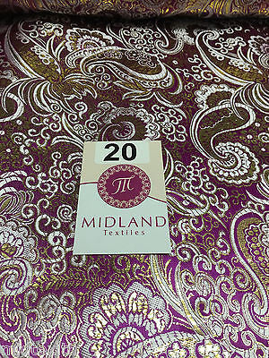 Paisley Metallic Brocade Fabric 58' wide for Jackets and waistcoats M350 Mtex - Midland Textiles & Fabric