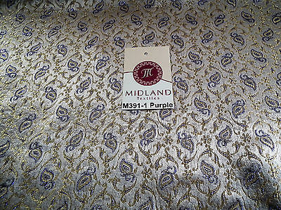 Indian Embroided Floral Metallic Banarsi Brocade Fabric 44' M391 Mtex - Midland Textiles & Fabric