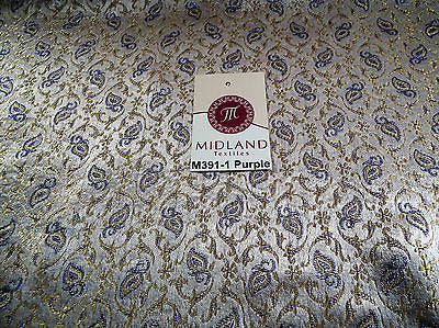 Indian Embroided Floral Metallic Banarsi Brocade Fabric 44" M391 Mtex - Midland Textiles & Fabric