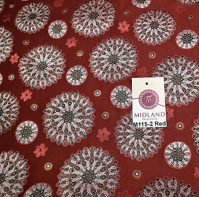 Burnout Satin Chiffon Mandalas Printed Dress Fabric 58' M115 Mtex - Midland Textiles & Fabric