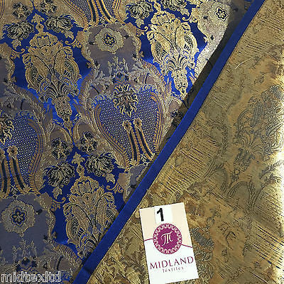 Indian Banarsi Gold Metallic Ornamental floral brocade fabric M373 Mtex 40' wide - Midland Textiles & Fabric