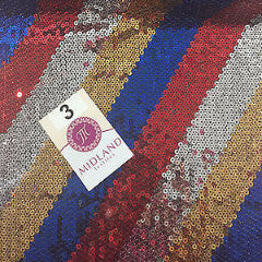 45 Degrees Diagonal Stripe Sew on Sequins Net Dress Fabric 58' Wide M81 Mtex - Midland Textiles & Fabric