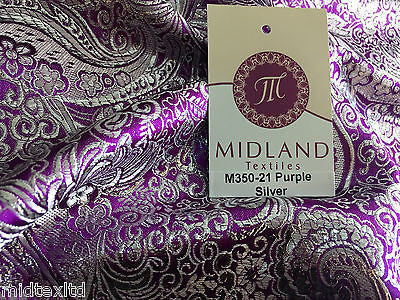 Paisley Metallic Brocade Fabric 58' wide for Jackets and waistcoats M350 Mtex - Midland Textiles & Fabric