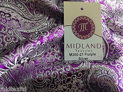 Paisley Metallic Brocade Fabric 58" wide for Jackets and waistcoats M350 Mtex - Midland Textiles & Fabric