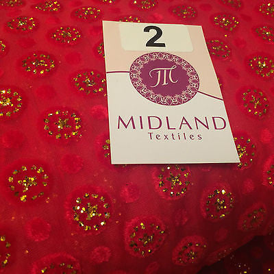 Burnout Chiffon velvet circles and spangle glitter fabric 50" Wide M187 Mtex - Midland Textiles & Fabric