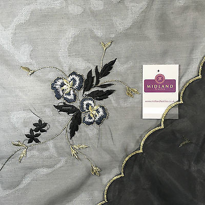 Lightweight Floral thread Embroidery Organza dress fabric 58" Wide M715 Mtex - Midland Textiles & Fabric