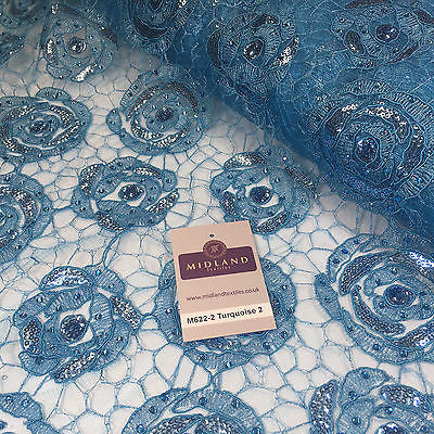 Vintage embellished Mesh net Double scalloped edging Dress Fabric 58' Wide M622 - Midland Textiles & Fabric