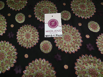 Burnout Satin Chiffon Mandalas Printed Dress Fabric 58' M115 Mtex - Midland Textiles & Fabric