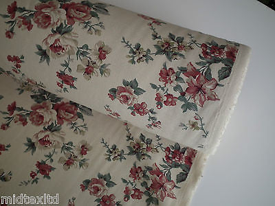 Vintage Rose Floral Print Shabby Chic, 100% Crafting Cotton 45 ' Wide - M28 Mtex - Midland Textiles & Fabric