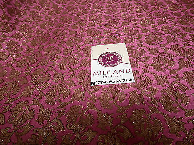 Indian  Floral Gold Metallic faux silk banarsi Brocade 44' Wide M377 - Midland Textiles & Fabric