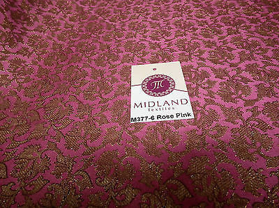 Indian  Floral Gold Metallic faux silk banarsi Brocade 44" Wide M377 - Midland Textiles & Fabric