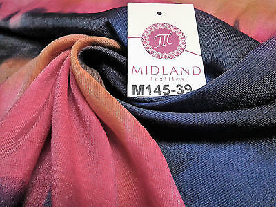 Bold Horizontal Gradient multi coloured printed Crinkle fabric 58" M145-39 Mtex - Midland Textiles & Fabric