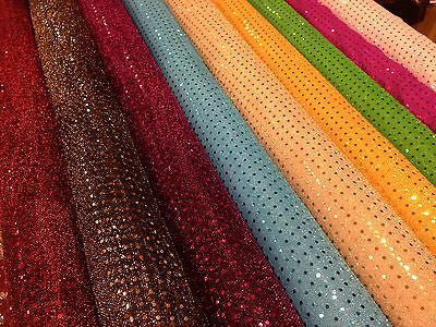 Sequin 3mm fabric sparkly shiny american knit 100cm Clothing M66 Mtex - Midland Textiles & Fabric