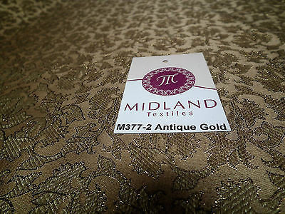 Indian  Floral Gold Metallic faux silk banarsi Brocade 44" Wide M377 - Midland Textiles & Fabric