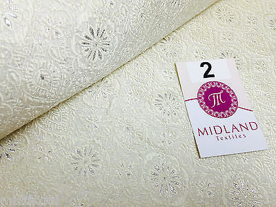 Indian Floral paisley Brocade Banarsi fabric 44" M296 Mtex - Midland Textiles & Fabric