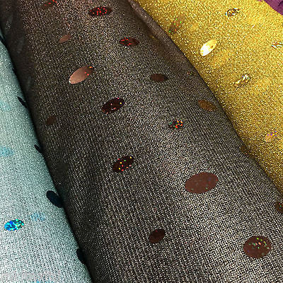 Oval holographic contrasting sequins Knit Fancy dress fabric 58' M151 Mtex - Midland Textiles & Fabric