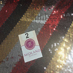 45 Degrees Diagonal Stripe Sew on Sequins Net Dress Fabric 58" Wide M81 Mtex - Midland Textiles & Fabric