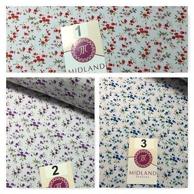Small Ditsy Floral poly cotton print dress craft fabric 44" Wide M348 Mtex - Midland Textiles & Fabric