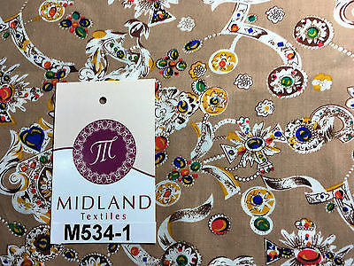 Royal Jewel Printed 100% Cotton Poplin fabric 58" Wide M534 Mtex - Midland Textiles & Fabric