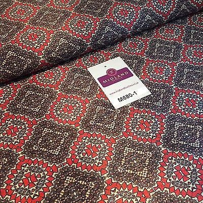 Woven Tussar 100% Silk Printed dress and cushion Fabric 44" M680 Mtex - Midland Textiles & Fabric