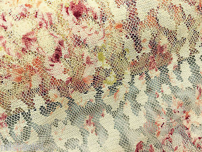 Floral rose print on soft peach lace 58" Mtex M186-4 - Midland Textiles & Fabric
