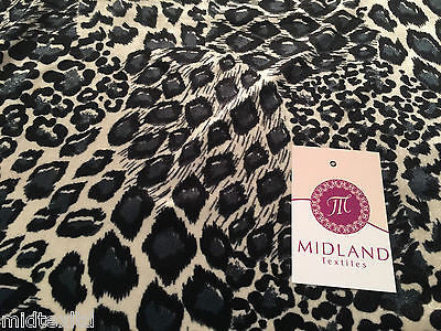 Cream and grey animal print Spandex Velvet Two Way Stretch 58" M16-13 Mtex - Midland Textiles & Fabric