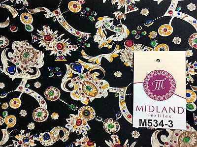 Royal Jewel Printed 100% Cotton Poplin fabric 58' Wide M534 Mtex - Midland Textiles & Fabric