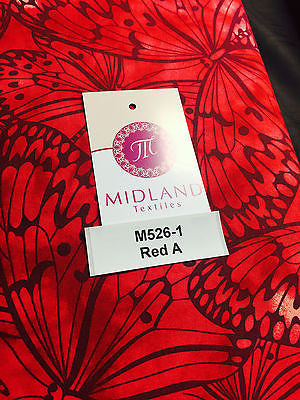 Large Butterfly Melody Print Fabric 5620 100% Cotton 44' Wide M526 Mtex - Midland Textiles & Fabric