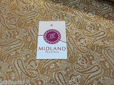 Metallic Paisley brocade Banarsi fabric 44' Wide M248 Mtex - Midland Textiles & Fabric