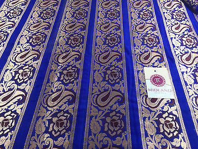 Pure Silk Indian Banarsi Floral Woven Golden Metallic Brocade 45' M260 Mtex - Midland Textiles & Fabric