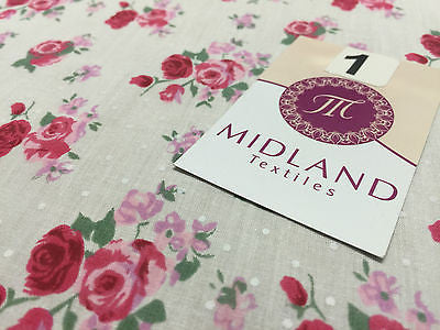 Vintage Floral Rose Spotted Print Poly Cotton Fabric 44" Wide M356 Mtex - Midland Textiles & Fabric