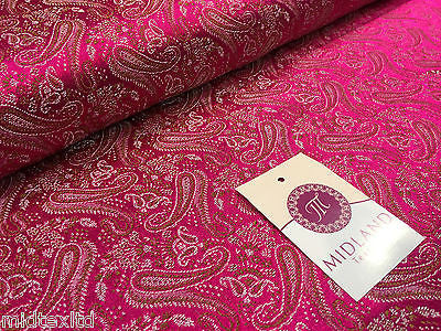 Metallic Paisley brocade Banarsi fabric 44' Wide M248 Mtex - Midland Textiles & Fabric