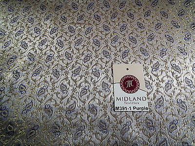 Indian Embroided Floral Metallic Banarsi Brocade Fabric 44' M391 Mtex - Midland Textiles & Fabric