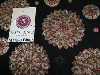 Burnout Satin Chiffon Mandalas Printed Dress Fabric 58' M115 Mtex - Midland Textiles & Fabric