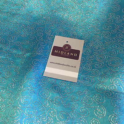 Metallic Silver Swirl Ribbon Jacquard brocade fabric M395 Mtex - Midland Textiles & Fabric