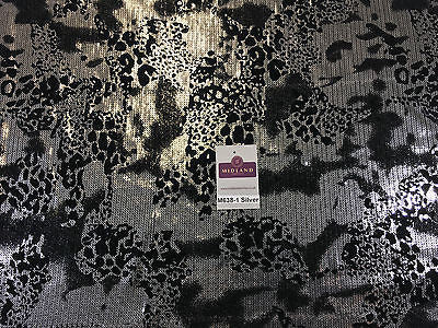 Metallic Flocked Jersey one way stretch sequin dress fabric 55" wide M638 Mtex - Midland Textiles & Fabric