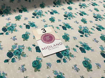 Vintage Floral Rose Spotted Print Poly Cotton Fabric 44" Wide M356 Mtex - Midland Textiles & Fabric