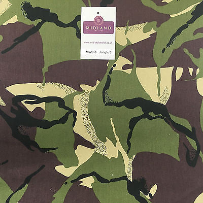 Army Military Camouflage 100% Cotton Drill Medium Weight Fabric 58" M629 Mtex - Midland Textiles & Fabric