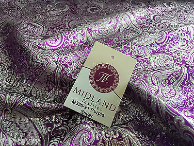 Paisley Metallic Brocade Fabric 58' wide for Jackets and waistcoats M350 Mtex - Midland Textiles & Fabric