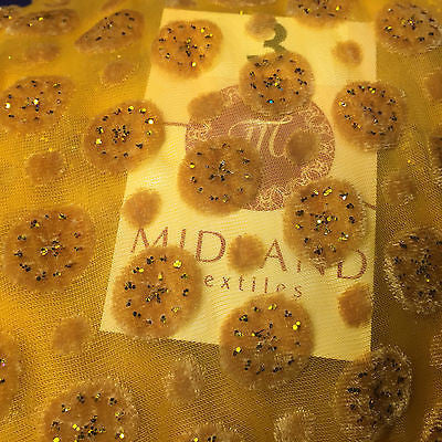 Burnout Chiffon velvet circles and spangle glitter fabric 50' Wide M187 Mtex - Midland Textiles & Fabric