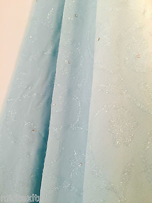 Vintage floral Uragiri scalloped edging dress fabric with clear stones M188 Mtex - Midland Textiles & Fabric